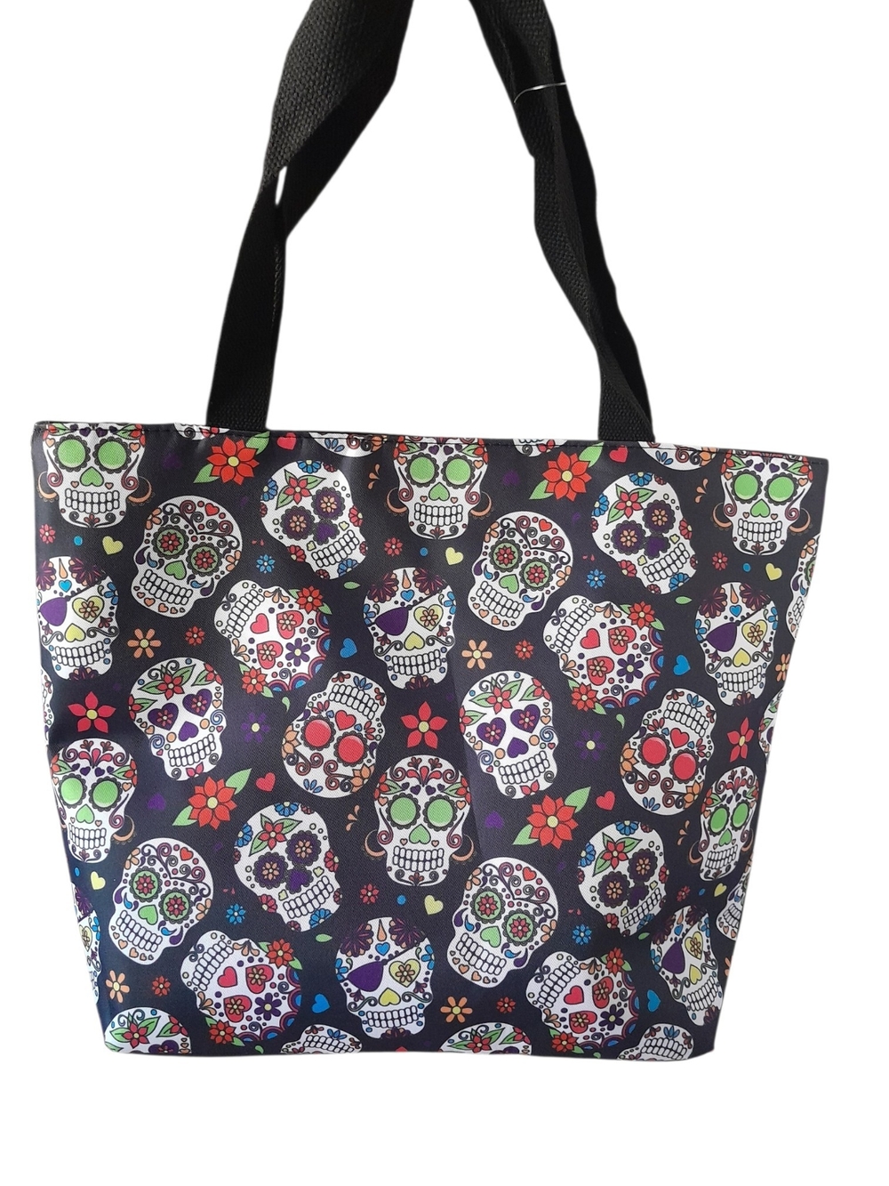 Sugar Skull Day Of The Dead Tote Bag - Black Multicolor